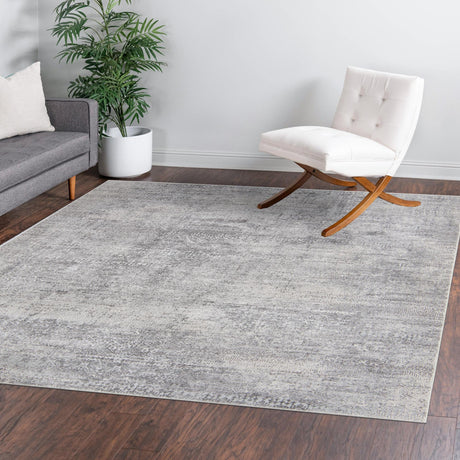 Gray 10' x 10' Finsbury Square Area Rug 60% Polypropylene & 40% Polyester Contemporary Carpet for Living Rooms, Dining, Offices for Sale at Rug Engine