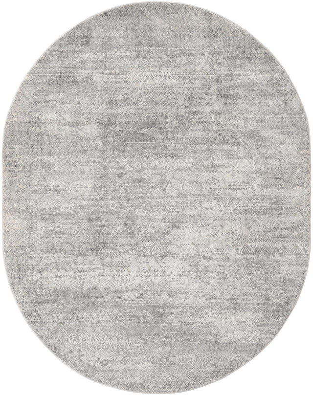 Gray 7' 10 x 10' Finsbury Oval Area Rug 60% Polypropylene & 40% Polyester Contemporary Carpet for Living Rooms, Dining, Offices for Sale at Rug Engine