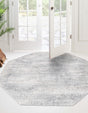 Gray 7' 10 x 7' 10 Finsbury Octagon Area Rug 60% Polypropylene & 40% Polyester Contemporary Carpet for Living Rooms, Dining, Offices for Sale at Rug Engine