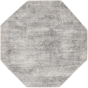 Gray 5' 3 x 5' 3 Finsbury Octagon Area Rug 60% Polypropylene & 40% Polyester Contemporary Carpet for Living Rooms, Dining, Offices for Sale at Rug Engine