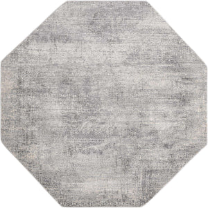 Gray 7' 10 x 7' 10 Finsbury Octagon Area Rug 60% Polypropylene & 40% Polyester Contemporary Carpet for Living Rooms, Dining, Offices for Sale at Rug Engine
