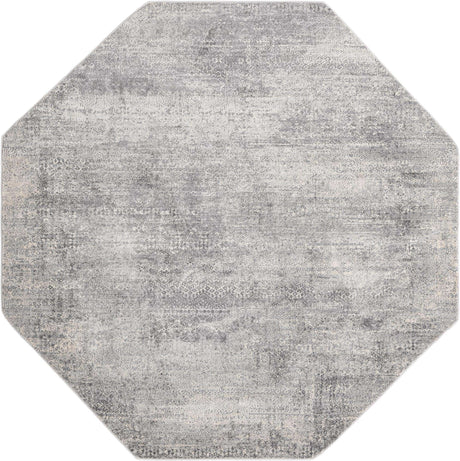 Gray 7' 10 x 7' 10 Finsbury Octagon Area Rug 60% Polypropylene & 40% Polyester Contemporary Carpet for Living Rooms, Dining, Offices for Sale at Rug Engine
