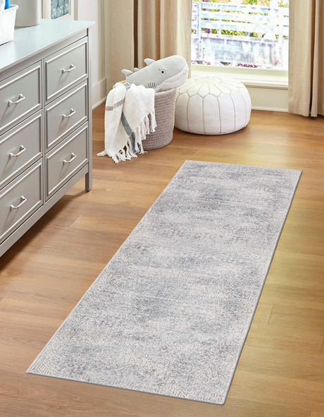 Gray 2' x 8' Finsbury Runner Area Rug 60% Polypropylene & 40% Polyester Contemporary Carpet for Living Rooms, Dining, Offices for Sale at Rug Engine