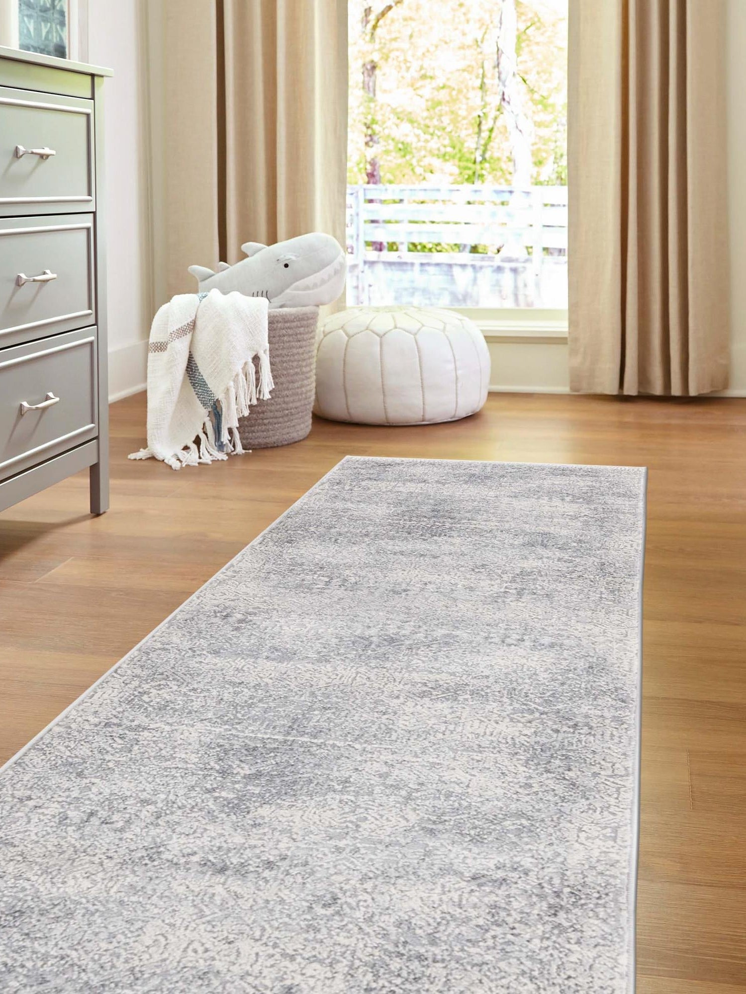 Gray 2' x 6' Finsbury Runner Area Rug 60% Polypropylene & 40% Polyester Contemporary Carpet for Living Rooms, Dining, Offices for Sale at Rug Engine
