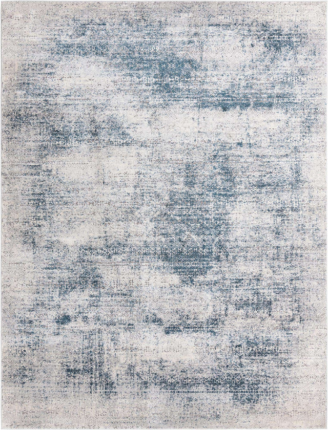 Blue 9' x 12' Finsbury Rectangle Area Rug 60% Polypropylene & 40% Polyester Contemporary Carpet for Living Rooms, Dining, Offices for Sale at Rug Engine