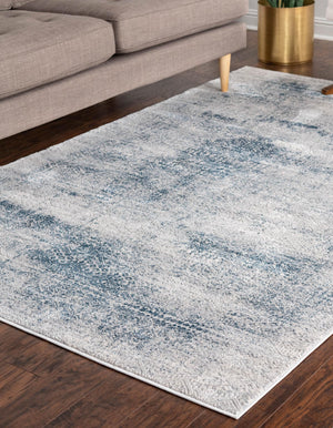 Blue 6' x 9' Finsbury Rectangle Area Rug 60% Polypropylene & 40% Polyester Contemporary Carpet for Living Rooms, Dining, Offices for Sale at Rug Engine