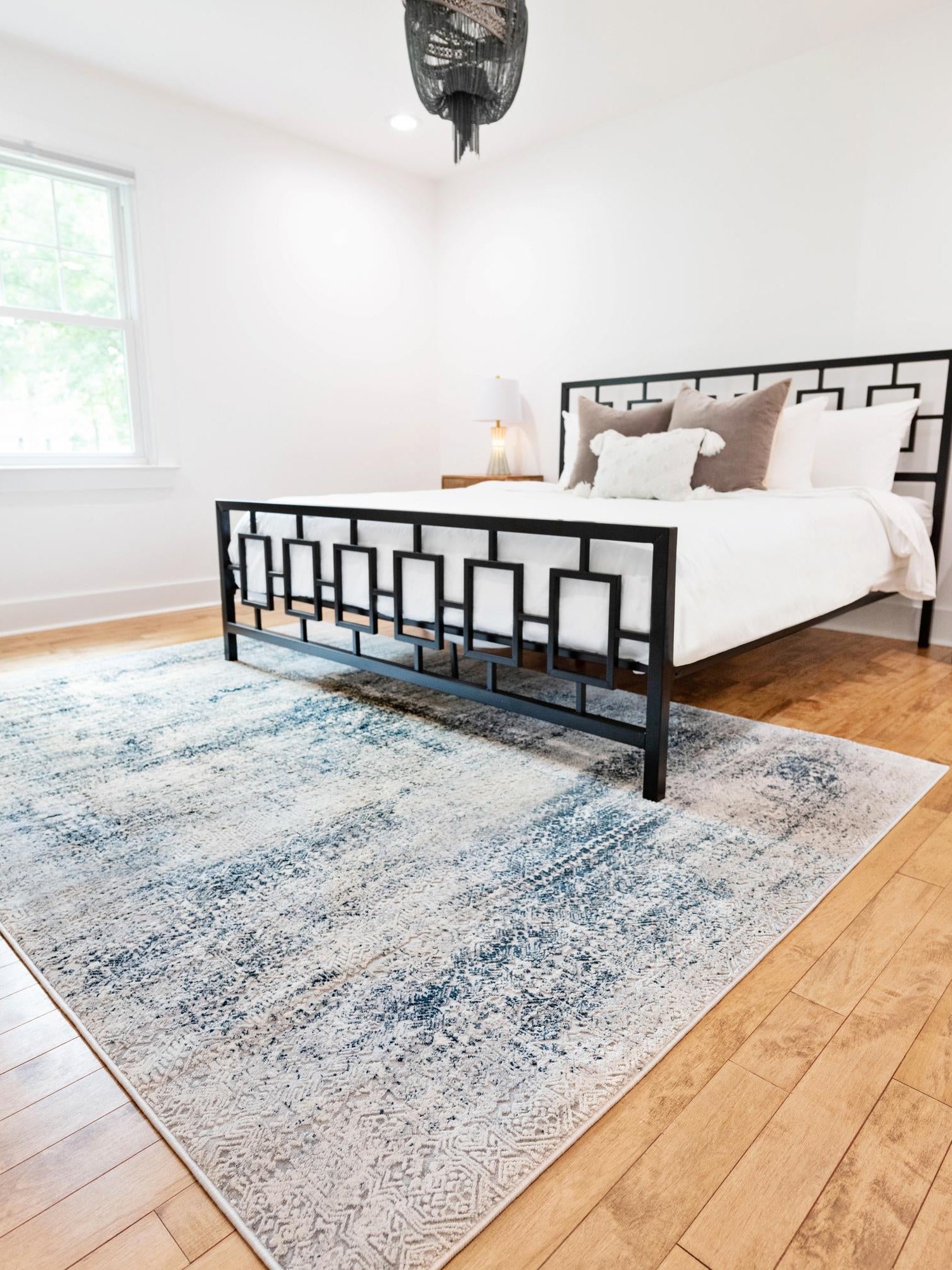 Blue 7' x 10' Finsbury Rectangle Area Rug 60% Polypropylene & 40% Polyester Contemporary Carpet for Living Rooms, Dining, Offices for Sale at Rug Engine