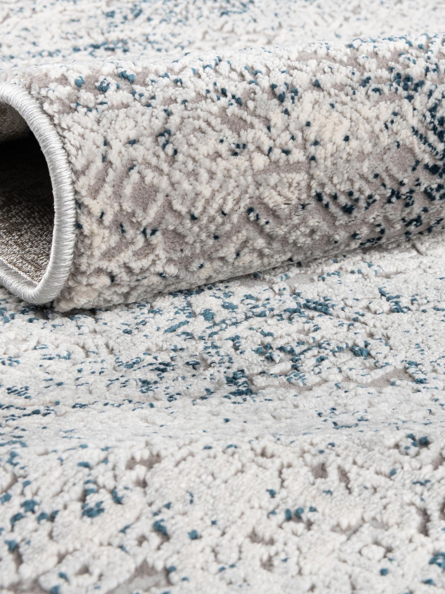 Blue 7' 10 x 10' Finsbury Rectangle Area Rug 60% Polypropylene & 40% Polyester Contemporary Carpet for Living Rooms, Dining, Offices for Sale at Rug Engine