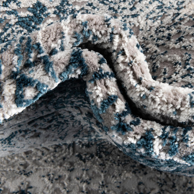 Blue 7' 10 x 10' Finsbury Rectangle Area Rug 60% Polypropylene & 40% Polyester Contemporary Carpet for Living Rooms, Dining, Offices for Sale at Rug Engine