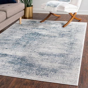 Blue 5' 3 x 8' Finsbury Rectangle Area Rug 60% Polypropylene & 40% Polyester Contemporary Carpet for Living Rooms, Dining, Offices for Sale at Rug Engine