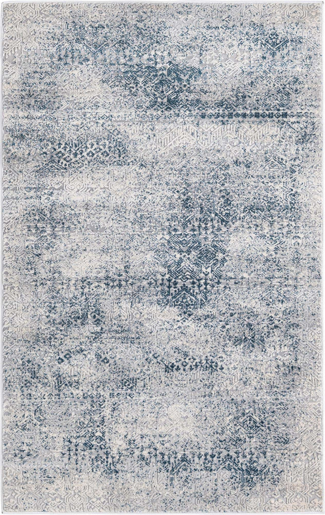 Blue 3' 3 x 5' 3 Finsbury Rectangle Area Rug 60% Polypropylene & 40% Polyester Contemporary Carpet for Living Rooms, Dining, Offices for Sale at Rug Engine
