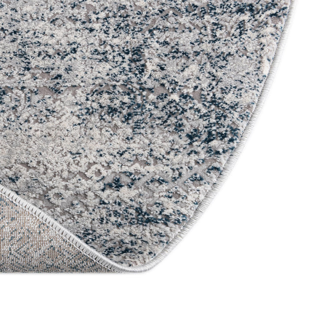 Blue 5' 3 x 8' Finsbury Oval Area Rug 60% Polypropylene & 40% Polyester Contemporary Carpet for Living Rooms, Dining, Offices for Sale at Rug Engine