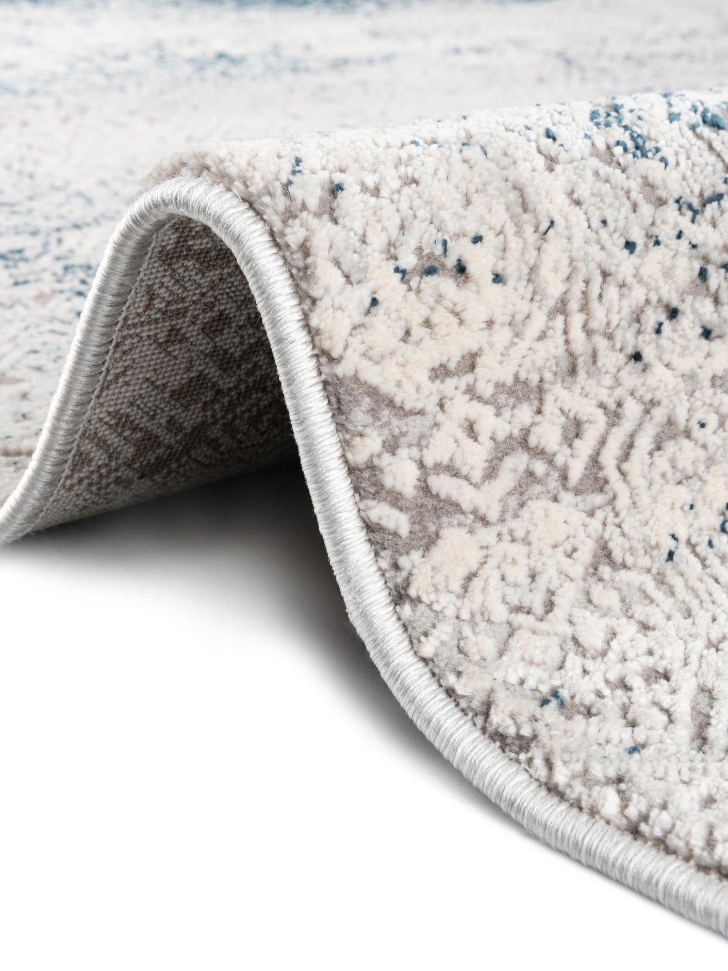 Blue 7' 10 x 10' Finsbury Oval Area Rug 60% Polypropylene & 40% Polyester Contemporary Carpet for Living Rooms, Dining, Offices for Sale at Rug Engine