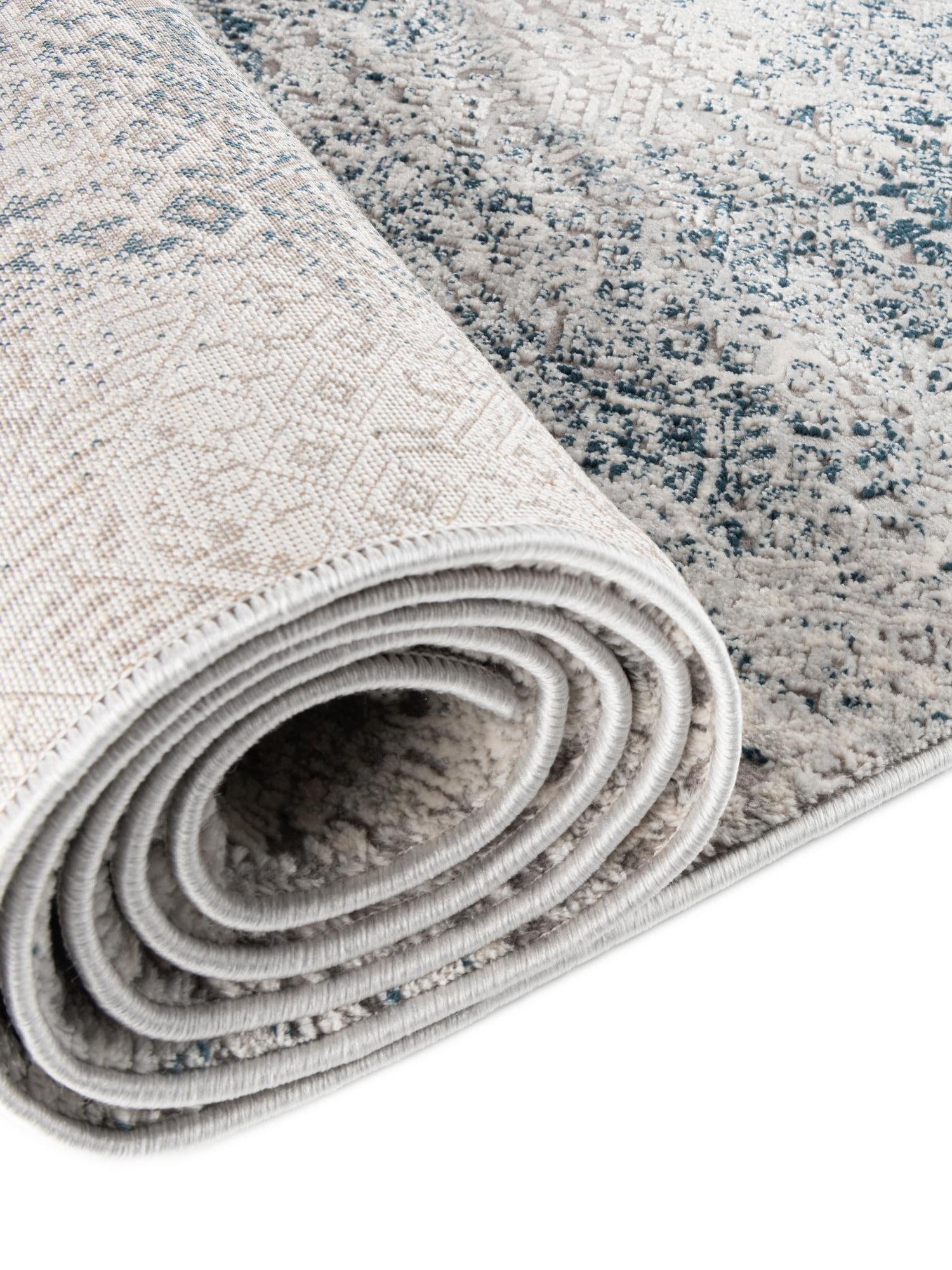 Blue 7' 10 x 10' Finsbury Oval Area Rug 60% Polypropylene & 40% Polyester Contemporary Carpet for Living Rooms, Dining, Offices for Sale at Rug Engine