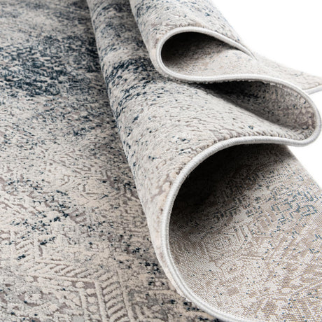Blue 5' 3 x 8' Finsbury Oval Area Rug 60% Polypropylene & 40% Polyester Contemporary Carpet for Living Rooms, Dining, Offices for Sale at Rug Engine