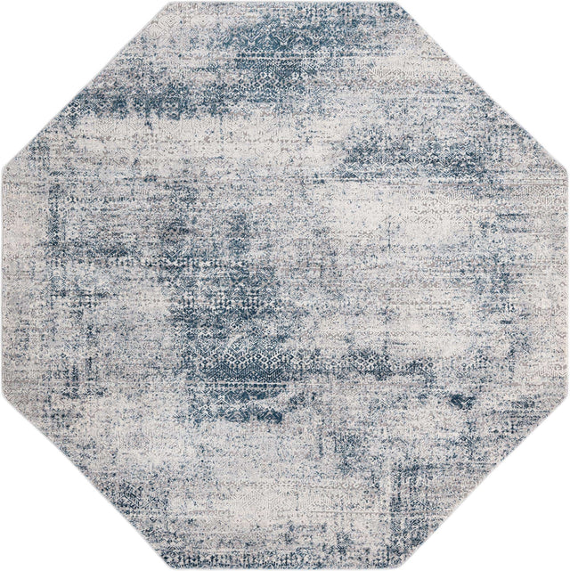 Blue 7' 10 x 7' 10 Finsbury Octagon Area Rug 60% Polypropylene & 40% Polyester Contemporary Carpet for Living Rooms, Dining, Offices for Sale at Rug Engine