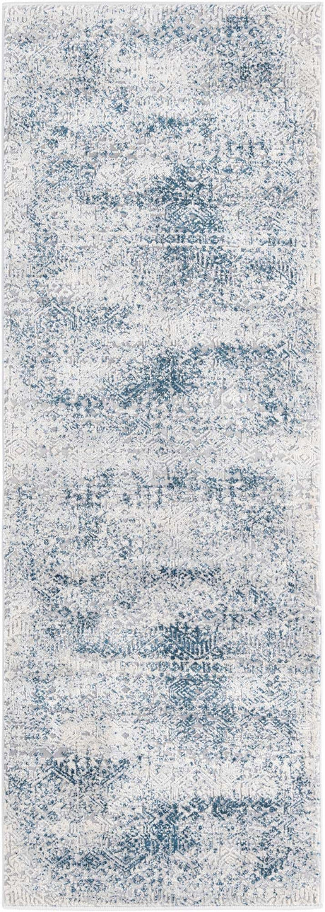Blue 2' x 6' Finsbury Runner Area Rug 60% Polypropylene & 40% Polyester Contemporary Carpet for Living Rooms, Dining, Offices for Sale at Rug Engine