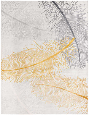 Yellow Gray 9' x 12' Finsbury Rectangle Area Rug 60% Polypropylene & 40% Polyester Contemporary Carpet for Living Rooms, Dining, Offices for Sale at Rug Engine