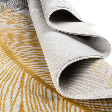 Yellow Gray 9' x 12' Finsbury Rectangle Area Rug 60% Polypropylene & 40% Polyester Contemporary Carpet for Living Rooms, Dining, Offices for Sale at Rug Engine