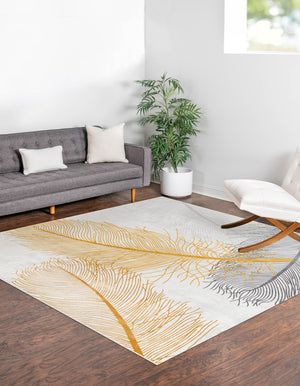 Yellow Gray 7' 10 x 7' 10 Finsbury Square Area Rug 60% Polypropylene & 40% Polyester Contemporary Carpet for Living Rooms, Dining, Offices for Sale at Rug Engine
