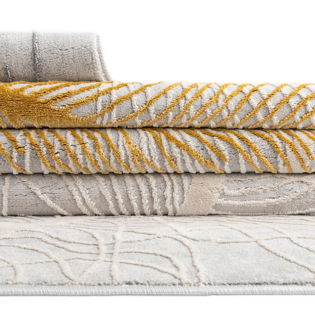 Yellow Gray 7' 10 x 10' Finsbury Oval Area Rug 60% Polypropylene & 40% Polyester Contemporary Carpet for Living Rooms, Dining, Offices for Sale at Rug Engine