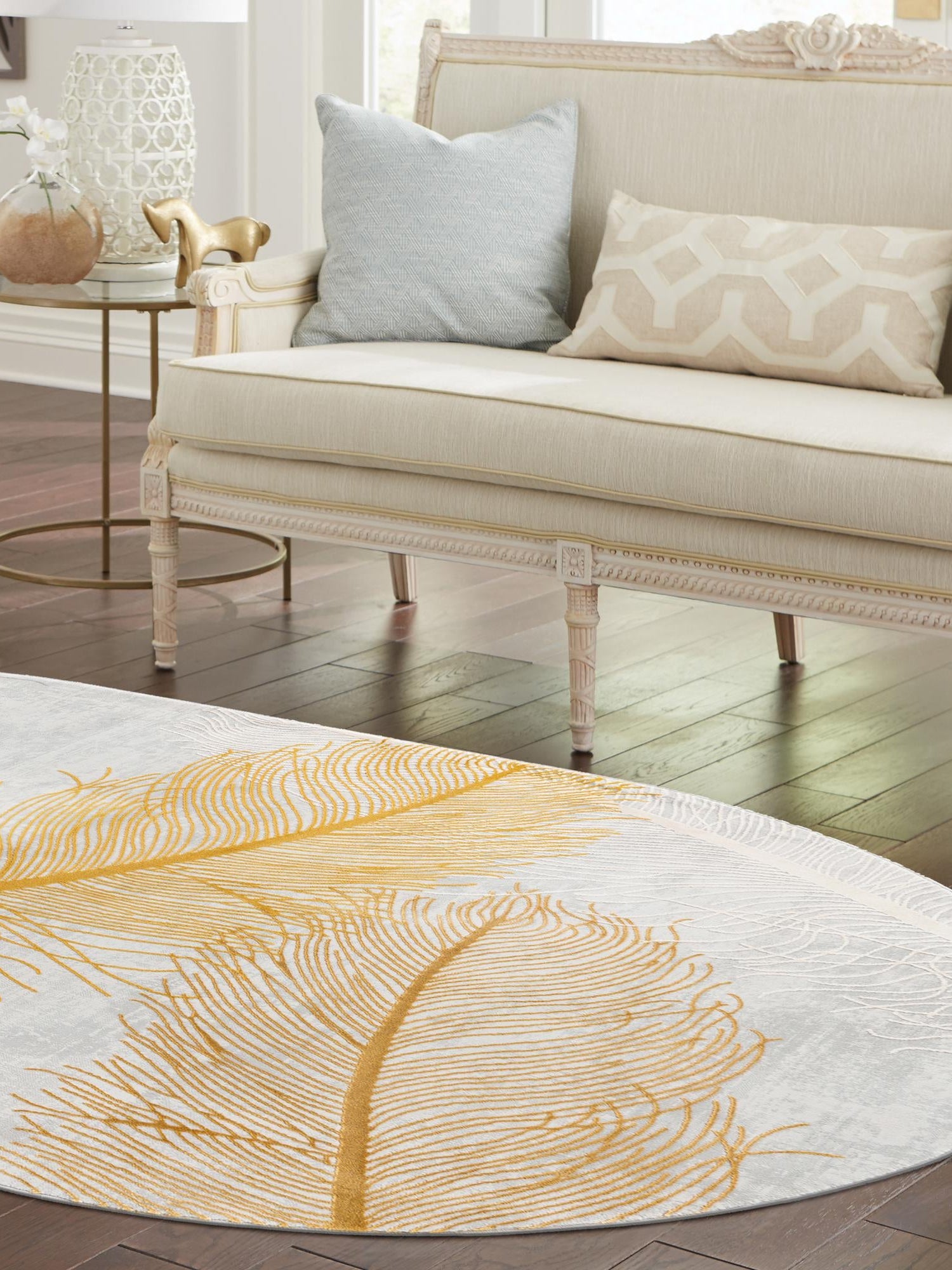 Yellow Gray 7' 10 x 10' Finsbury Oval Area Rug 60% Polypropylene & 40% Polyester Contemporary Carpet for Living Rooms, Dining, Offices for Sale at Rug Engine