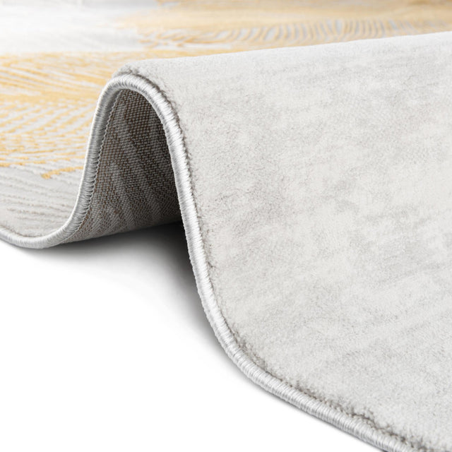 Yellow Gray 7' 10 x 7' 10 Finsbury Octagon Area Rug 60% Polypropylene & 40% Polyester Contemporary Carpet for Living Rooms, Dining, Offices for Sale at Rug Engine