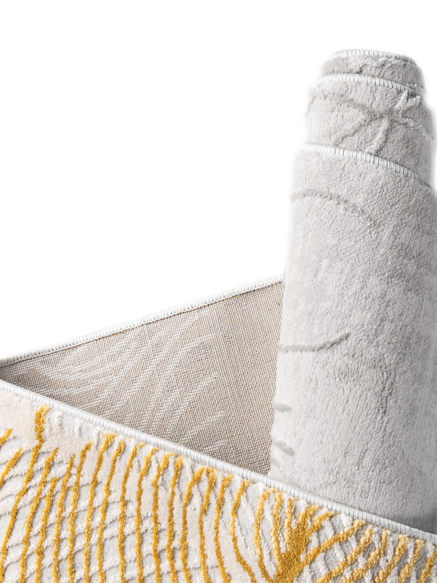 Yellow Gray 5' 3 x 5' 3 Finsbury Octagon Area Rug 60% Polypropylene & 40% Polyester Contemporary Carpet for Living Rooms, Dining, Offices for Sale at Rug Engine
