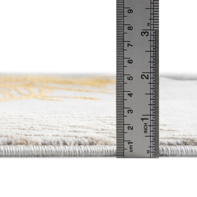 Yellow Gray 2' x 6' Finsbury Runner Area Rug 60% Polypropylene & 40% Polyester Contemporary Carpet for Living Rooms, Dining, Offices for Sale at Rug Engine