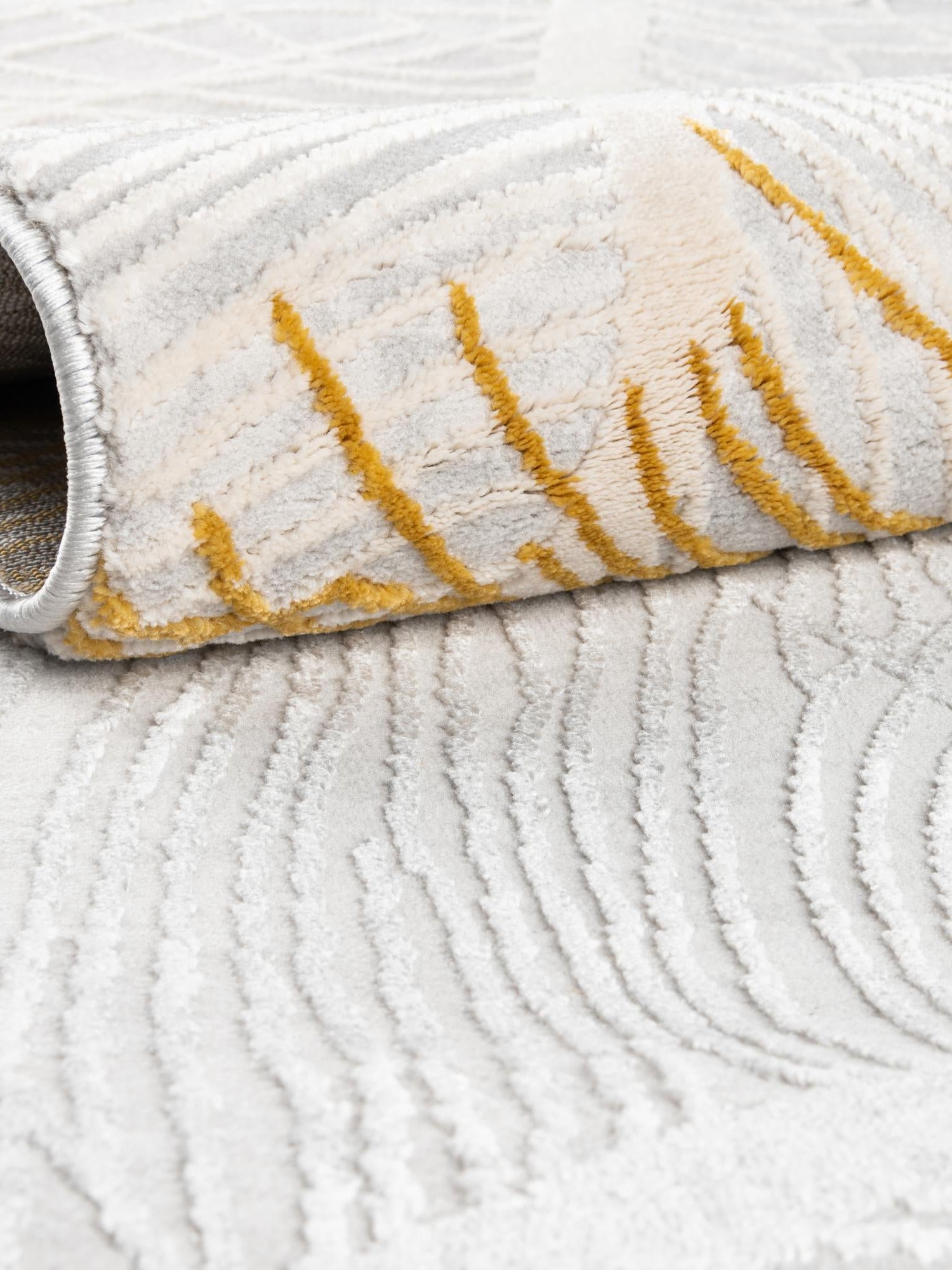 Yellow Gray 2' x 9' 10 Finsbury Runner Area Rug 60% Polypropylene & 40% Polyester Contemporary Carpet for Living Rooms, Dining, Offices for Sale at Rug Engine