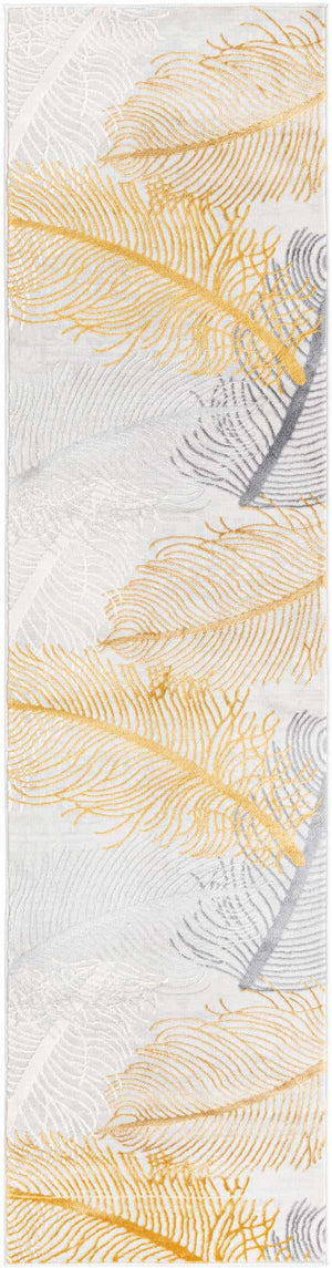 Yellow Gray 2' x 8' Finsbury Runner Area Rug 60% Polypropylene & 40% Polyester Contemporary Carpet for Living Rooms, Dining, Offices for Sale at Rug Engine