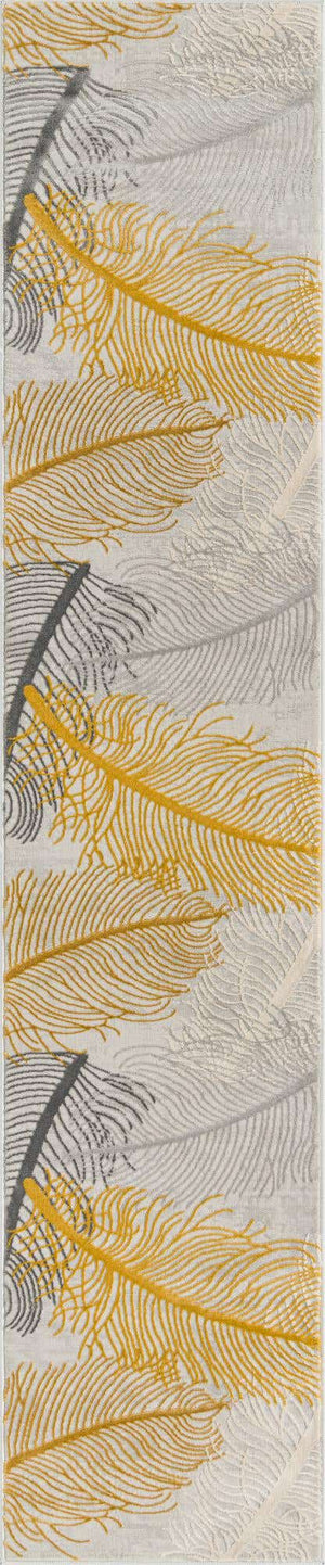 Yellow Gray 2' x 9' 10 Finsbury Runner Area Rug 60% Polypropylene & 40% Polyester Contemporary Carpet for Living Rooms, Dining, Offices for Sale at Rug Engine