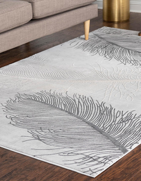 Gray 4' x 6' Finsbury Rectangle Area Rug 60% Polypropylene & 40% Polyester Contemporary Carpet for Living Rooms, Dining, Offices for Sale at Rug Engine