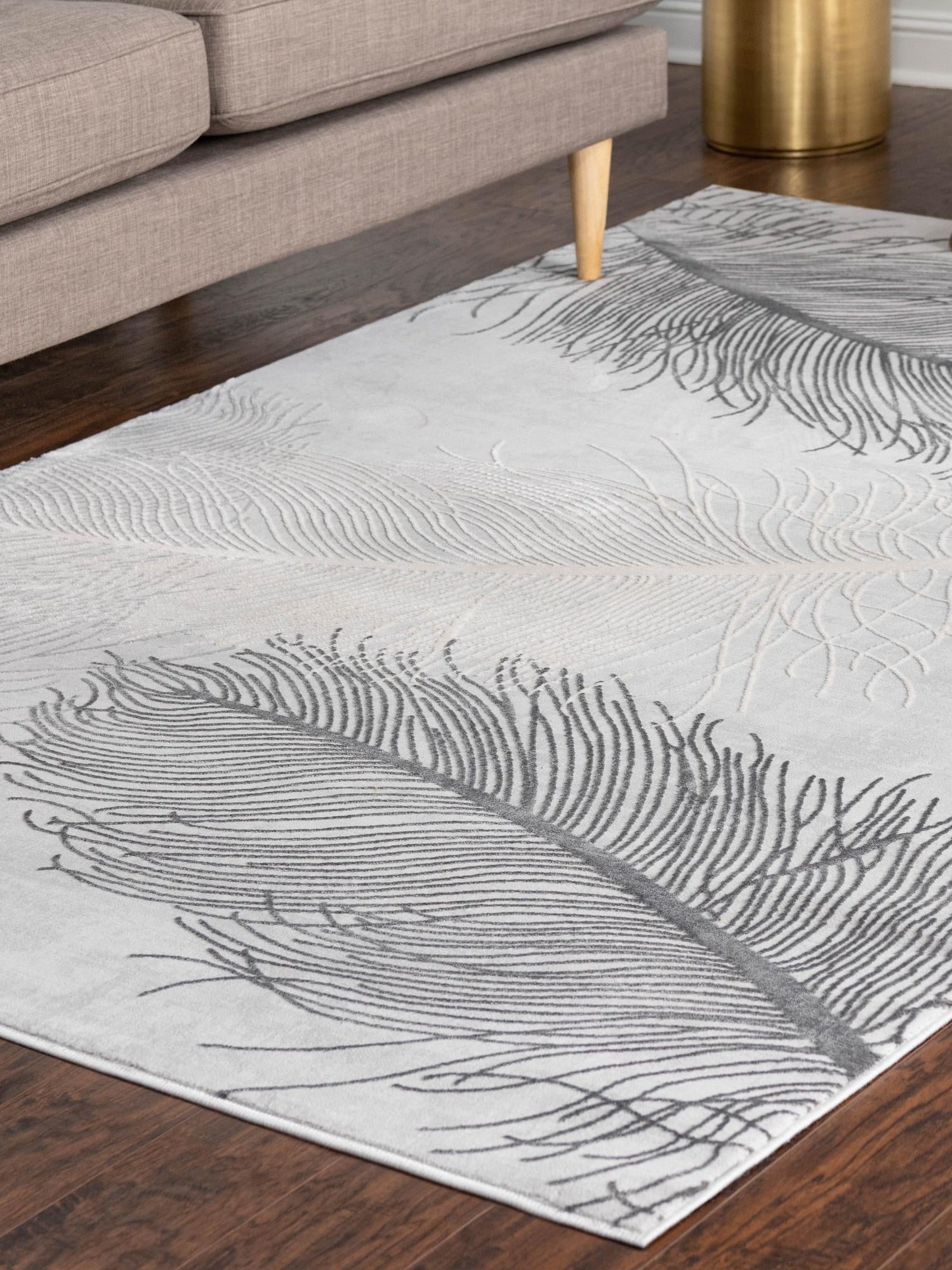 Gray 5' 3 x 8' Finsbury Rectangle Area Rug 60% Polypropylene & 40% Polyester Contemporary Carpet for Living Rooms, Dining, Offices for Sale at Rug Engine