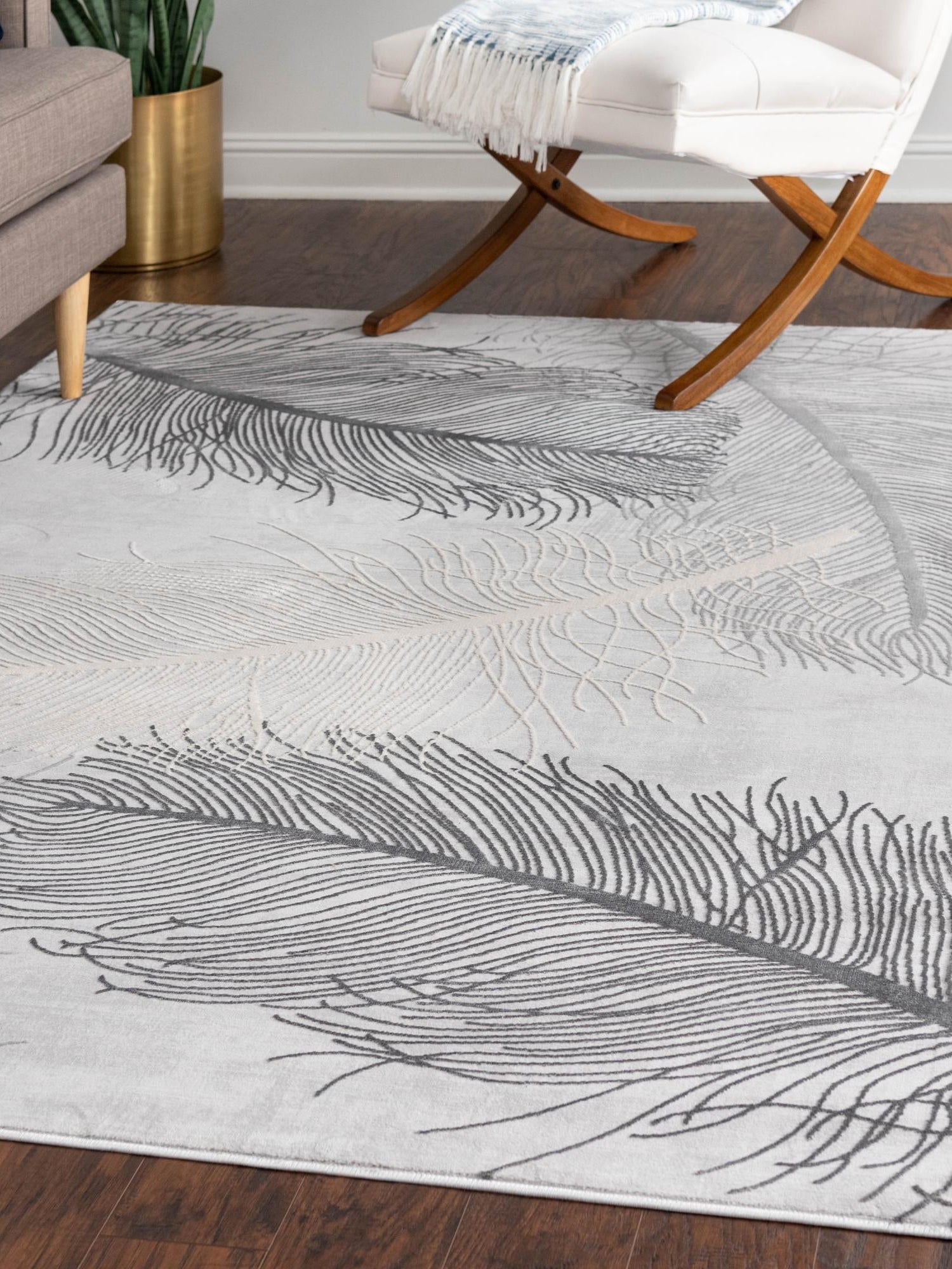 Gray 6' x 9' Finsbury Rectangle Area Rug 60% Polypropylene & 40% Polyester Contemporary Carpet for Living Rooms, Dining, Offices for Sale at Rug Engine