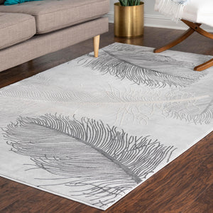 Gray 4' x 6' Finsbury Rectangle Area Rug 60% Polypropylene & 40% Polyester Contemporary Carpet for Living Rooms, Dining, Offices for Sale at Rug Engine