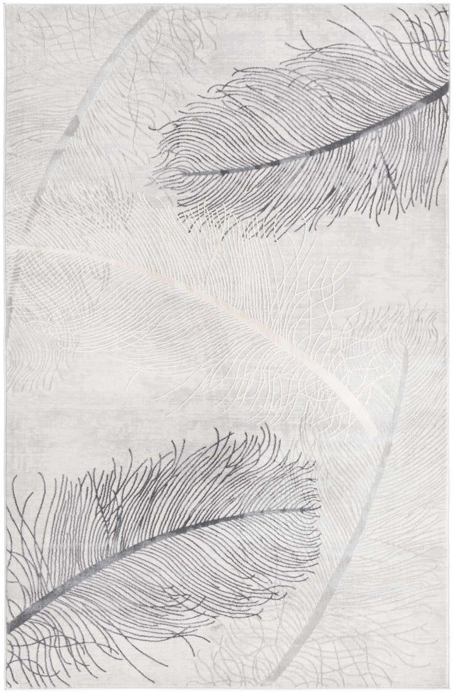 Gray 5' 3 x 8' Finsbury Rectangle Area Rug 60% Polypropylene & 40% Polyester Contemporary Carpet for Living Rooms, Dining, Offices for Sale at Rug Engine