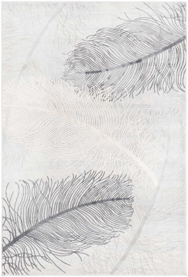 Gray 4' x 6' Finsbury Rectangle Area Rug 60% Polypropylene & 40% Polyester Contemporary Carpet for Living Rooms, Dining, Offices for Sale at Rug Engine