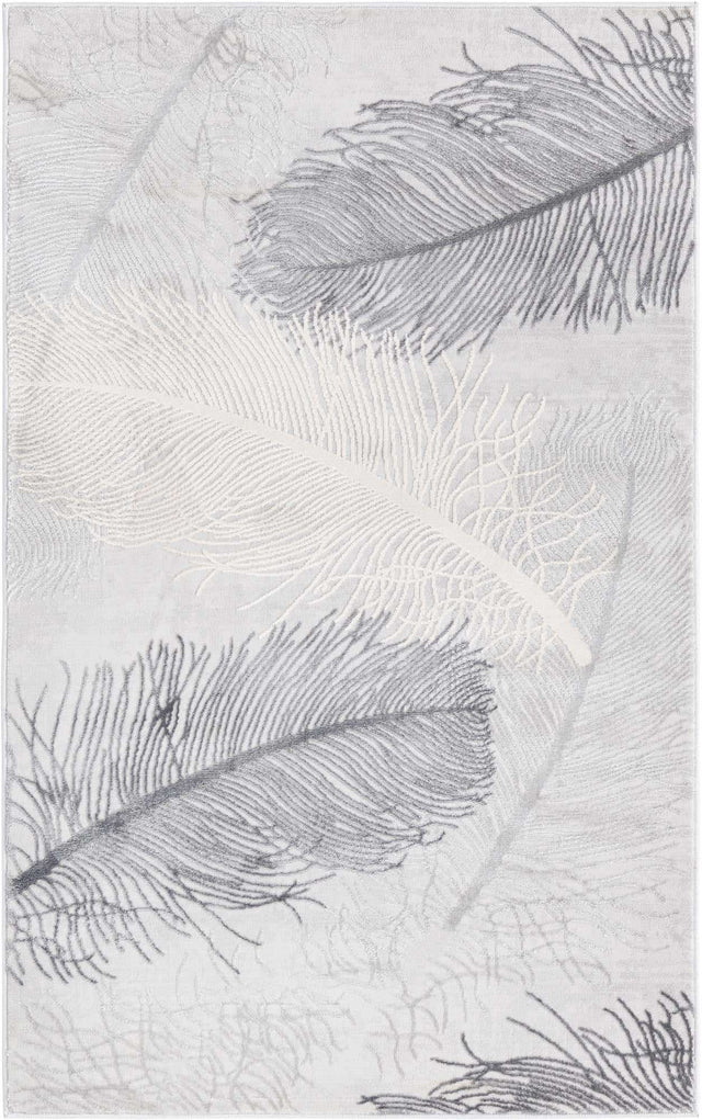 Gray 3' 3 x 5' 3 Finsbury Rectangle Area Rug 60% Polypropylene & 40% Polyester Contemporary Carpet for Living Rooms, Dining, Offices for Sale at Rug Engine