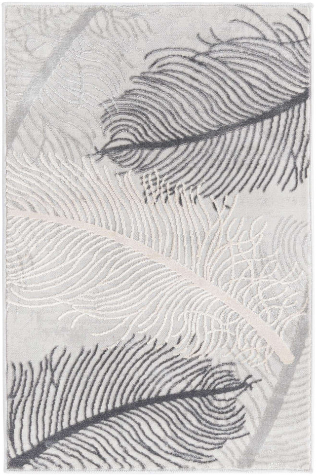 Gray 2' x 3' Finsbury Rectangle Area Rug 60% Polypropylene & 40% Polyester Contemporary Carpet for Living Rooms, Dining, Offices for Sale at Rug Engine