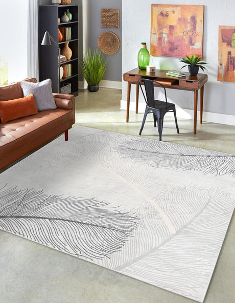 Gray 7' 10 x 7' 10 Finsbury Square Area Rug 60% Polypropylene & 40% Polyester Contemporary Carpet for Living Rooms, Dining, Offices for Sale at Rug Engine