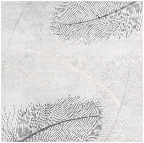 Gray 7' 10 x 7' 10 Finsbury Square Area Rug 60% Polypropylene & 40% Polyester Contemporary Carpet for Living Rooms, Dining, Offices for Sale at Rug Engine