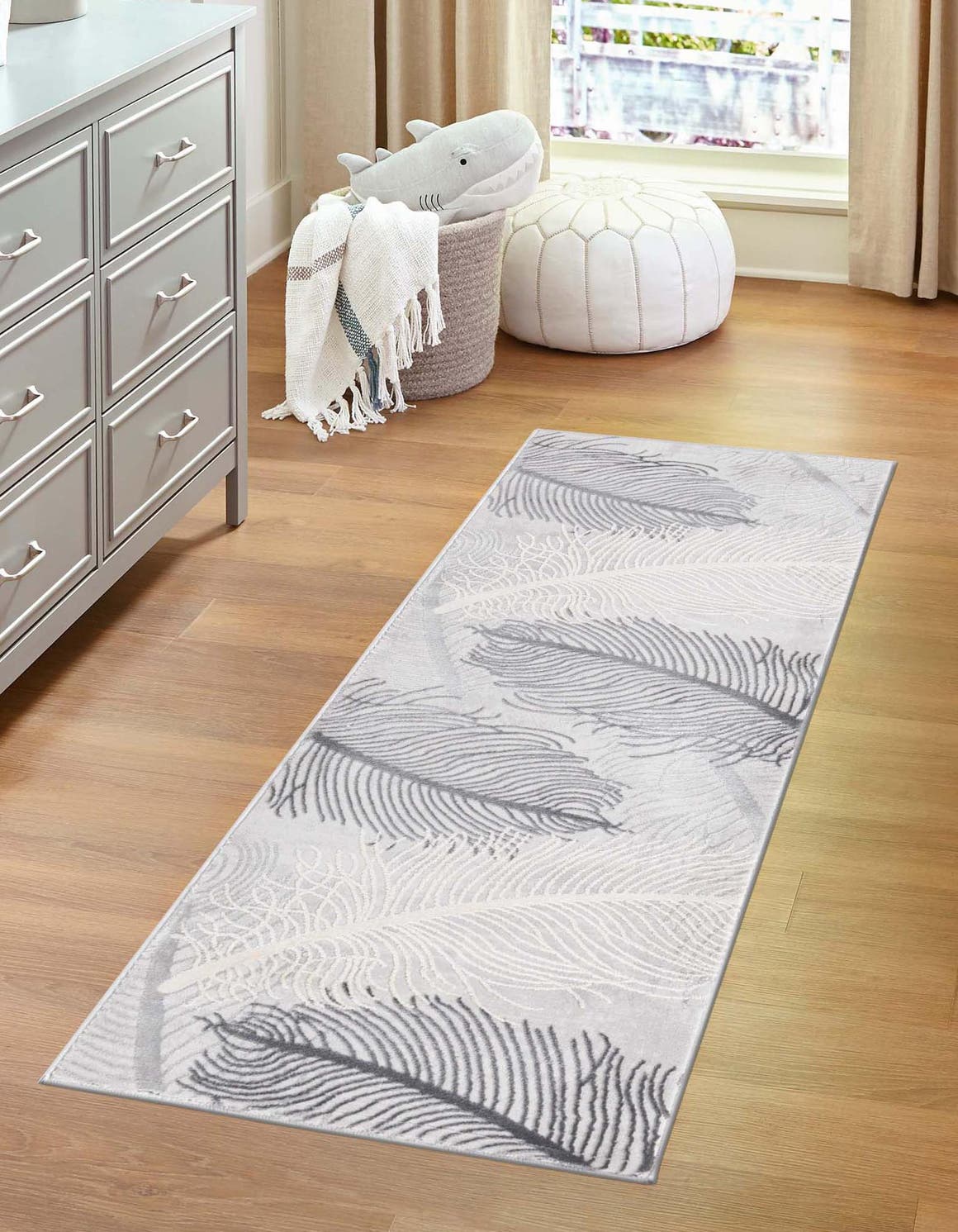 Gray 2' 7 x 12' Finsbury Runner Area Rug 60% Polypropylene & 40% Polyester Contemporary Carpet for Living Rooms, Dining, Offices for Sale at Rug Engine