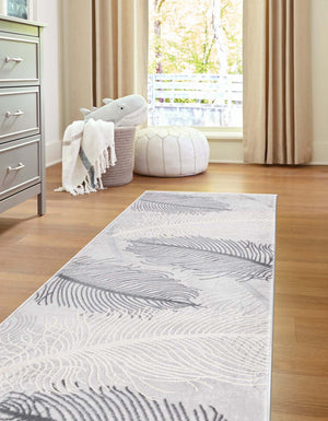 Gray 2' x 6' Finsbury Runner Area Rug 60% Polypropylene & 40% Polyester Contemporary Carpet for Living Rooms, Dining, Offices for Sale at Rug Engine