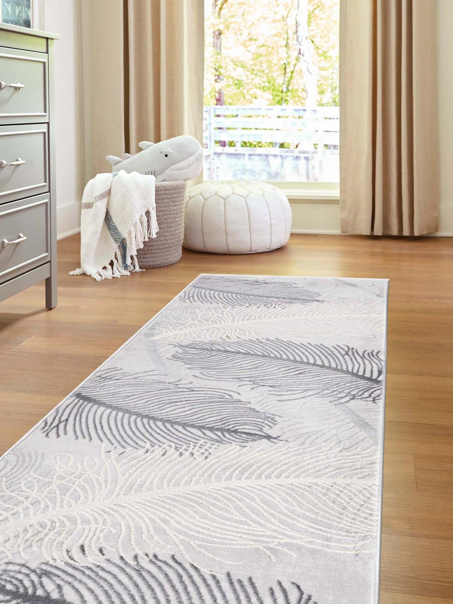 Gray 2' 7 x 12' Finsbury Runner Area Rug 60% Polypropylene & 40% Polyester Contemporary Carpet for Living Rooms, Dining, Offices for Sale at Rug Engine