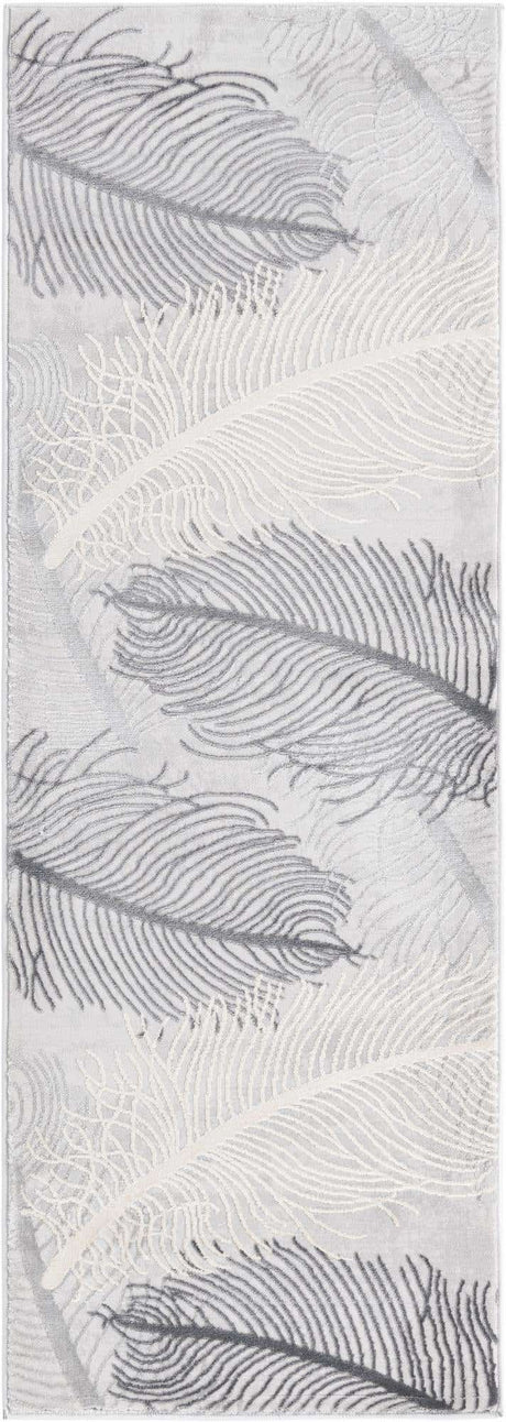Gray 2' x 6' Finsbury Runner Area Rug 60% Polypropylene & 40% Polyester Contemporary Carpet for Living Rooms, Dining, Offices for Sale at Rug Engine