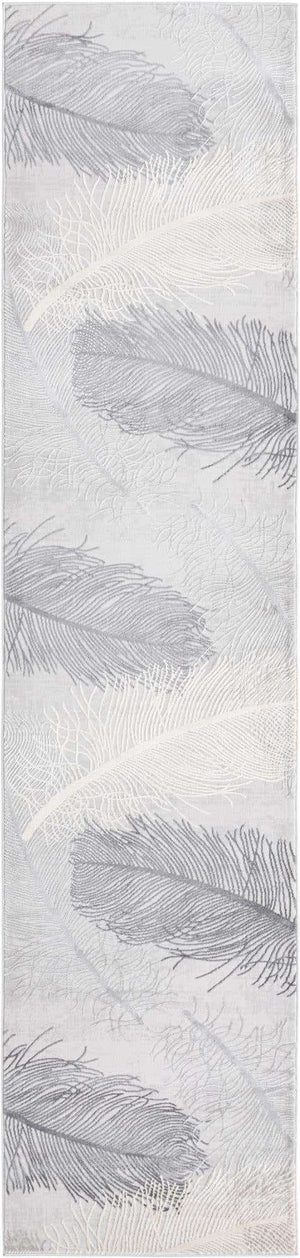 Gray 2' 7 x 12' Finsbury Runner Area Rug 60% Polypropylene & 40% Polyester Contemporary Carpet for Living Rooms, Dining, Offices for Sale at Rug Engine