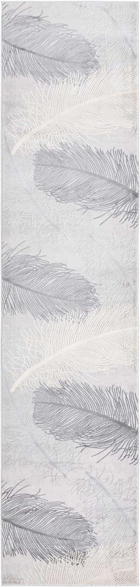 Gray 2' 7 x 12' Finsbury Runner Area Rug 60% Polypropylene & 40% Polyester Contemporary Carpet for Living Rooms, Dining, Offices for Sale at Rug Engine