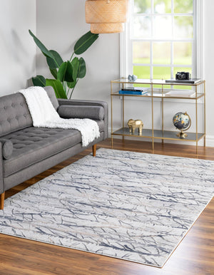 Gray 7' x 10' Finsbury Rectangle Area Rug 60% Polypropylene & 40% Polyester Contemporary Carpet for Living Rooms, Dining, Offices for Sale at Rug Engine