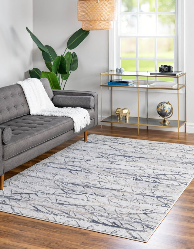 Gray 7' x 10' Finsbury Rectangle Area Rug 60% Polypropylene & 40% Polyester Contemporary Carpet for Living Rooms, Dining, Offices for Sale at Rug Engine